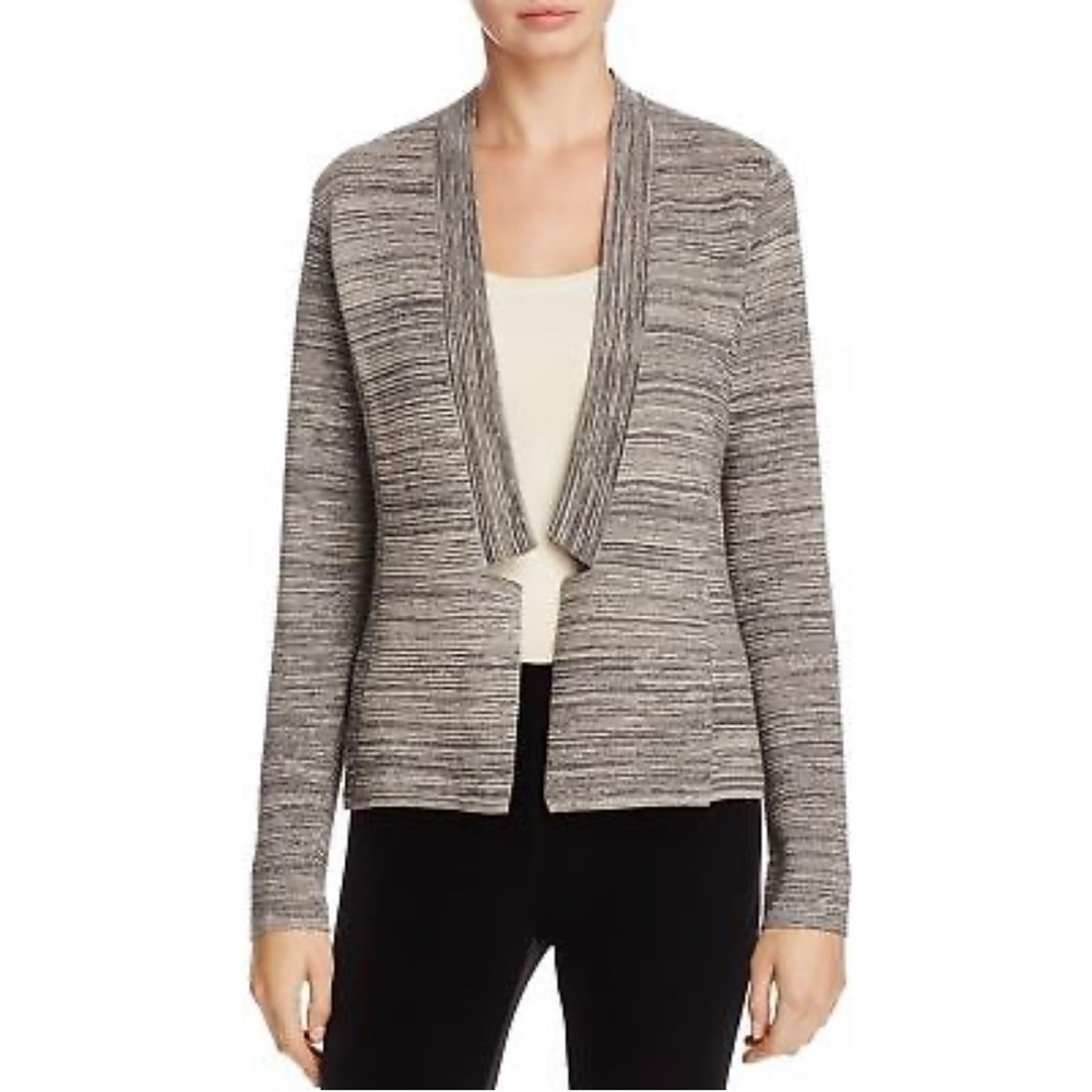 Eileen Fisher MAPLEOAT Tencel Organic Cotton Notch Collar Cardigan Women PS/PP